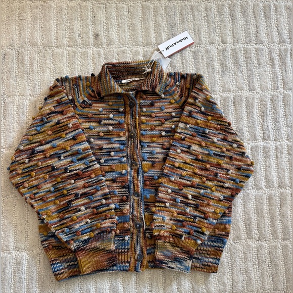 NWT Misha and Puff Adult Popcorn Polo Cardigan in Original Spacedye, size XS - Picture 1 of 4